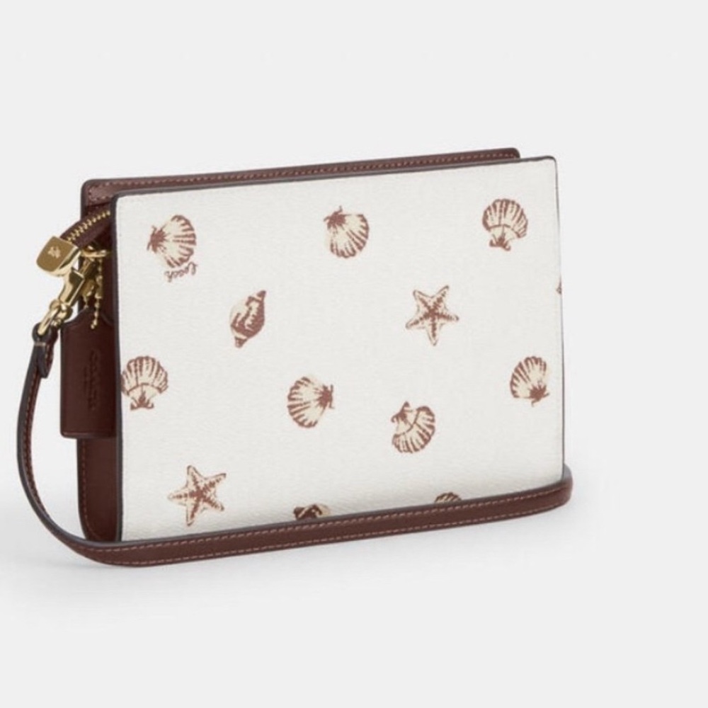 Coach crossbody style CBM42 cream & maple seashell clutch NWT - Picture 3 of 6
